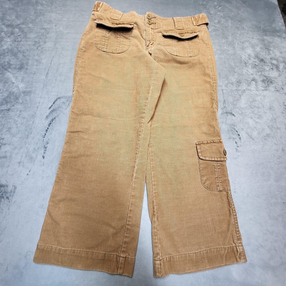 Old Navy Pants Womens 8 Beige Corduroy Cargo Wide-Leg Relaxed Fit